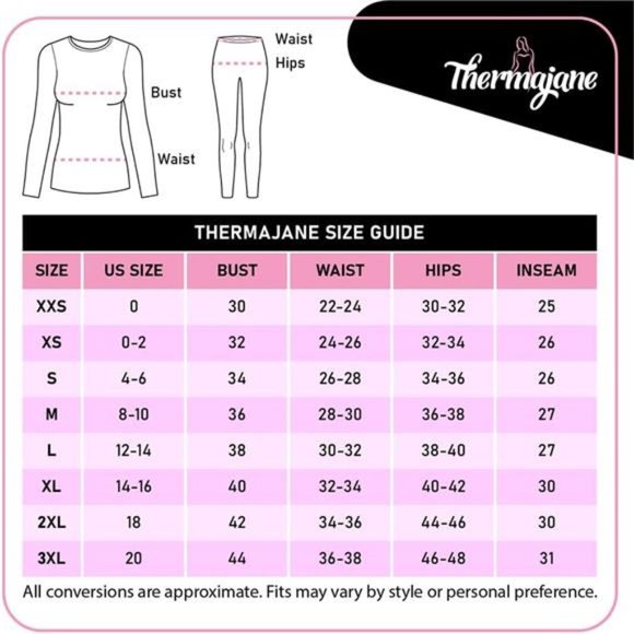 Long Johns Thermal Underwear for Women Fleece Lined Base Layer Pajama Set Winter - Picture 4 of 5